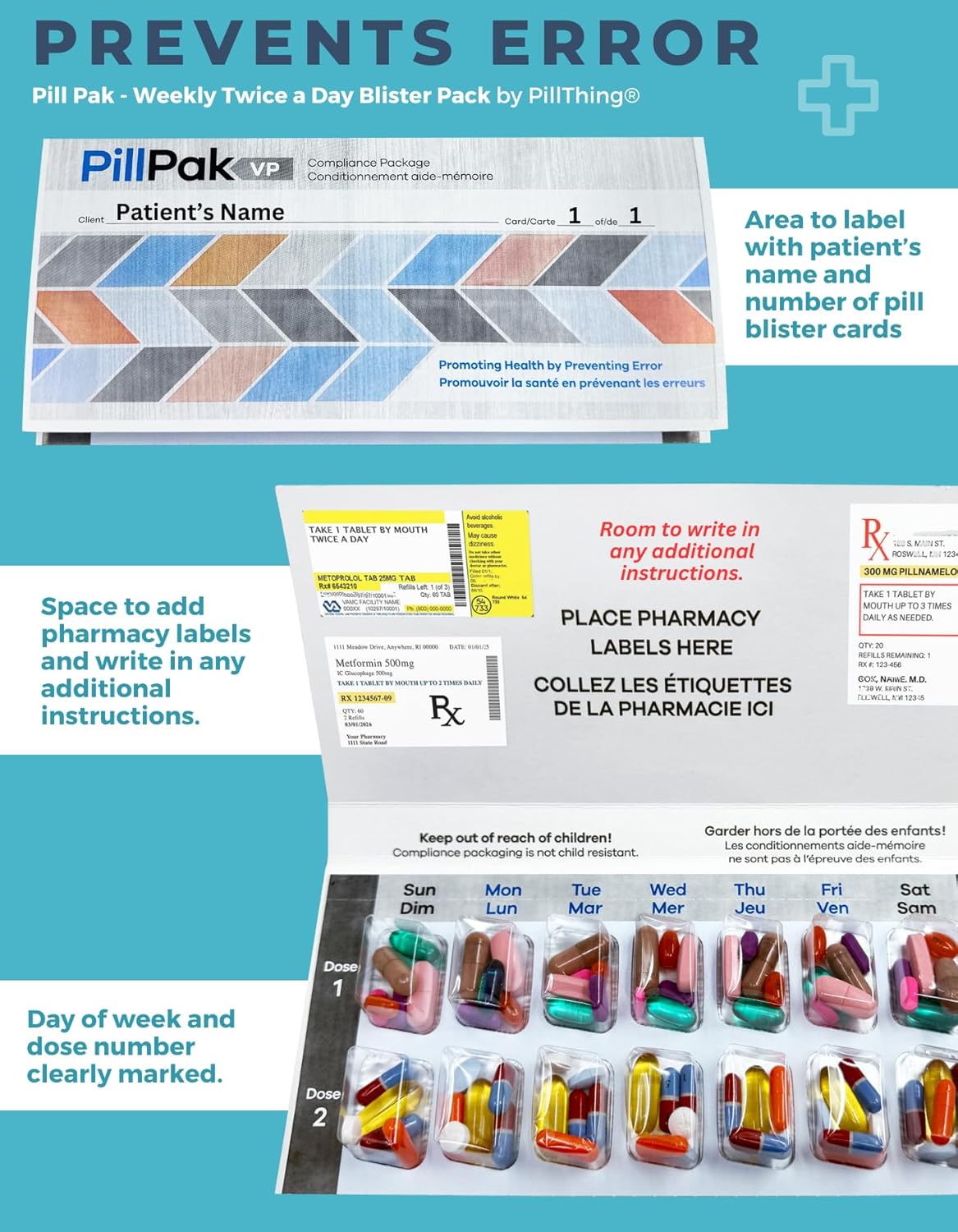 Weekly Twice a Day Blister Pill Packs - Pill Pak VP 2-Dose Kit