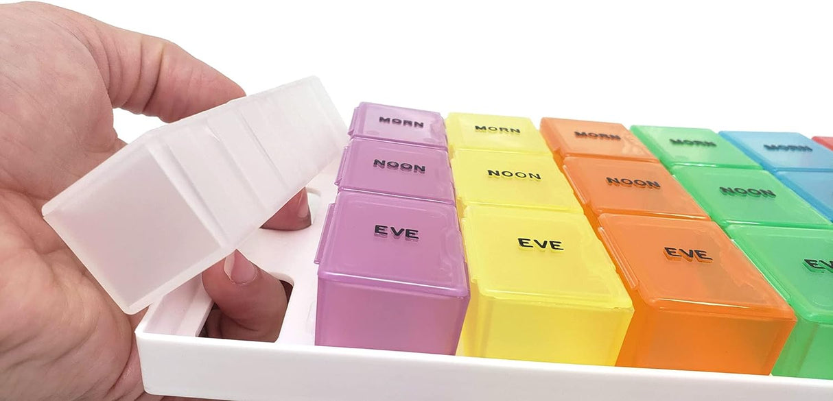 Color-Coded Weekly Med Planner 3 or 4 Compartment