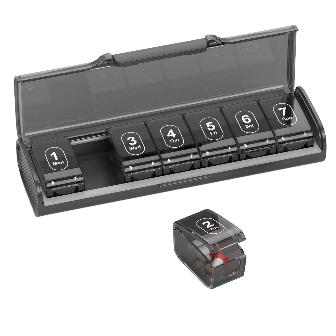 7-Day Travel Pill Organizer with Removable Daily Boxes
