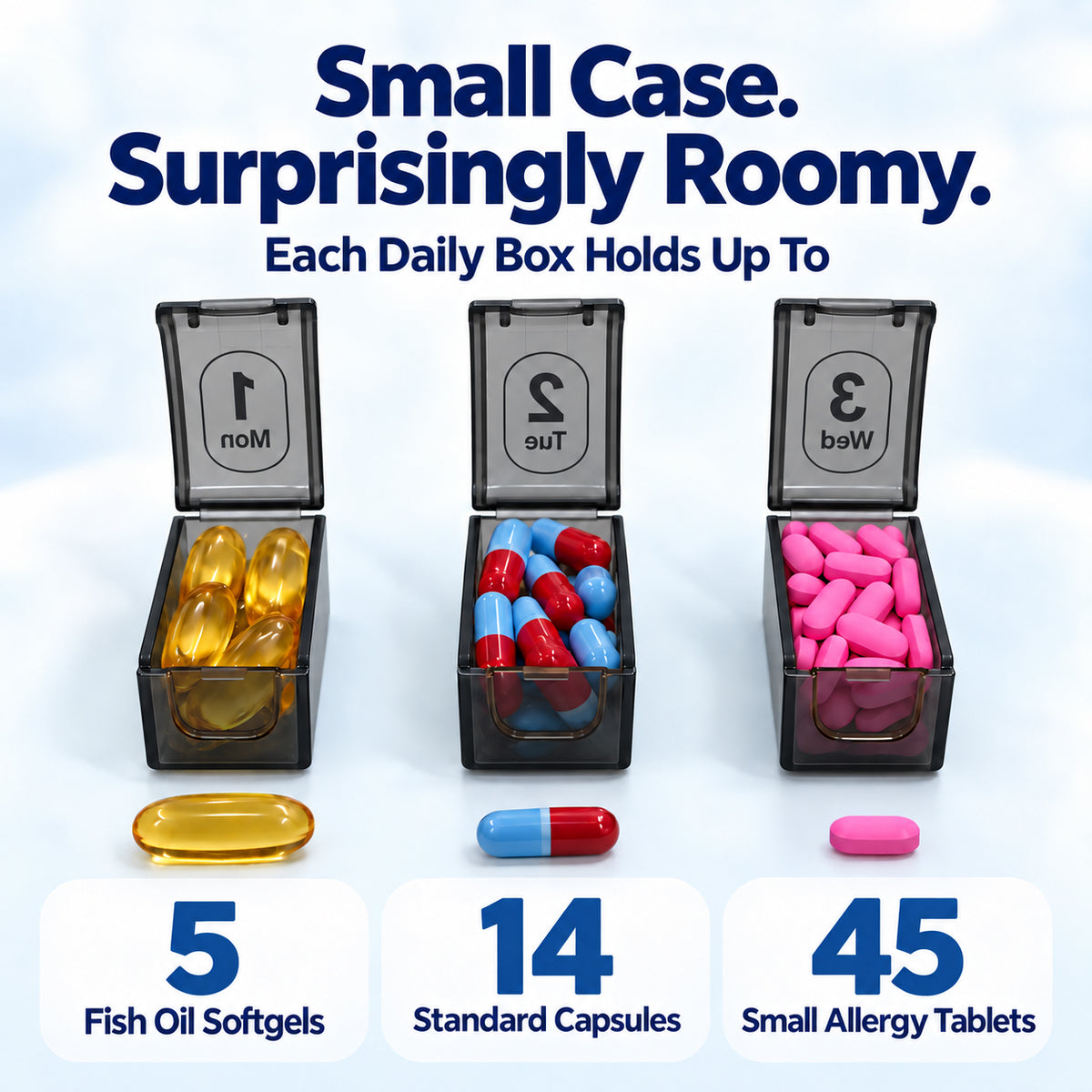 7-Day Travel Pill Organizer with Removable Daily Boxes