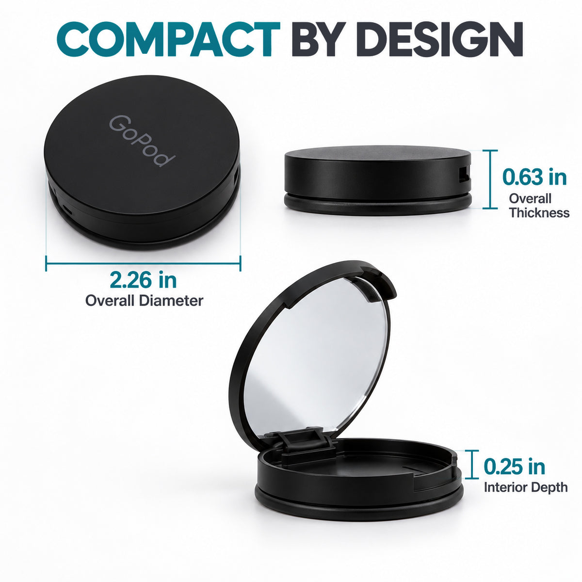 GoPod Magnetic Pill Case with Mirror – MagSafe Compatible