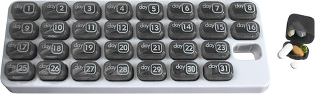 31-Day Monthly Pill Organizer Pod (Blue, Grey, Yellow, or Clear)