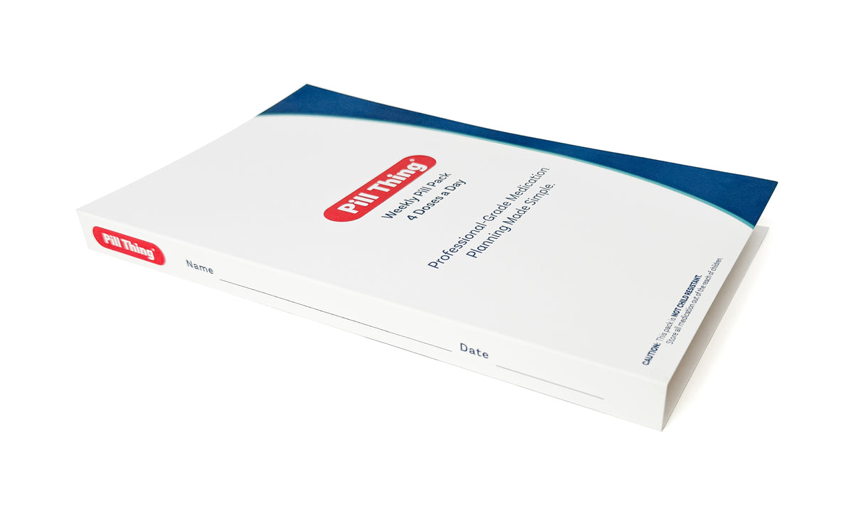 Weekly XL, 4 Time a Day, Cold Seal Medication Blister Cards - Tri-Fold Booklet