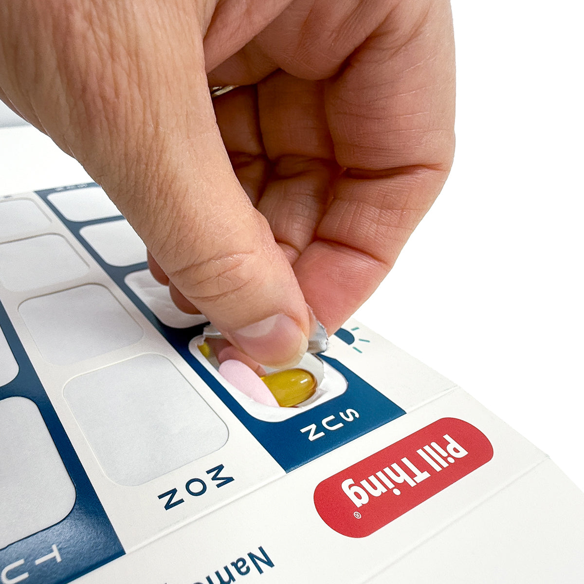 Weekly XL, 4 Time a Day, Cold Seal Medication Blister Cards - Tri-Fold Booklet