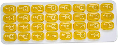 31-Day Monthly Pill Organizer Pod (Blue, Grey, Yellow, or Clear)