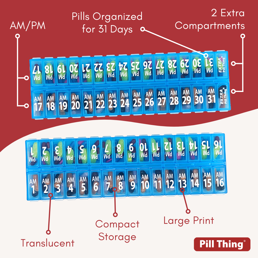 Twice-a-Day (AM/PM) Monthly Pill Planner Set