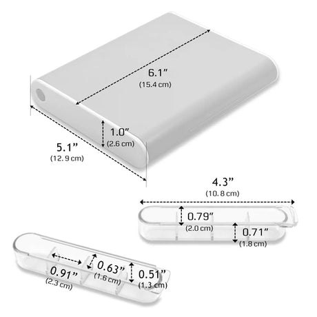 Weekly 4X a Day MEDICASE Daily Pill Boxes with Hard Travel Case - Danish Design Pill Box