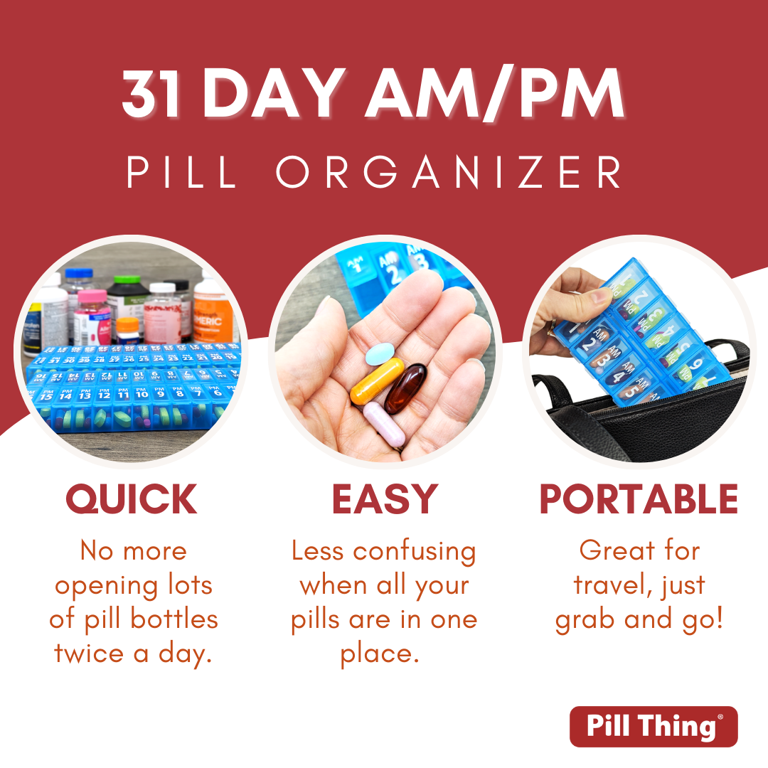 Twice-a-Day (AM/PM) Monthly Pill Planner Set