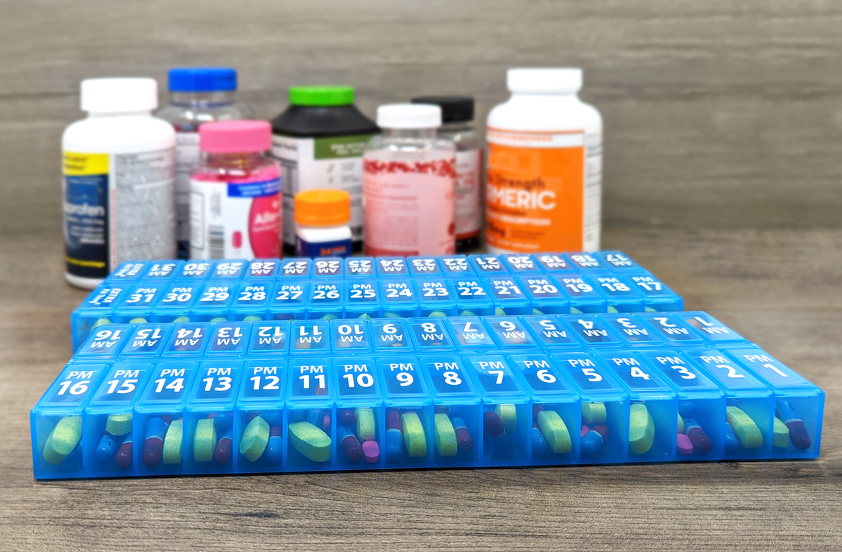 Twice-a-Day (AM/PM) Monthly Pill Planner Set