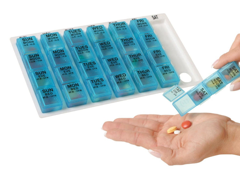 Weekly Pill Organizer with Tray Medium