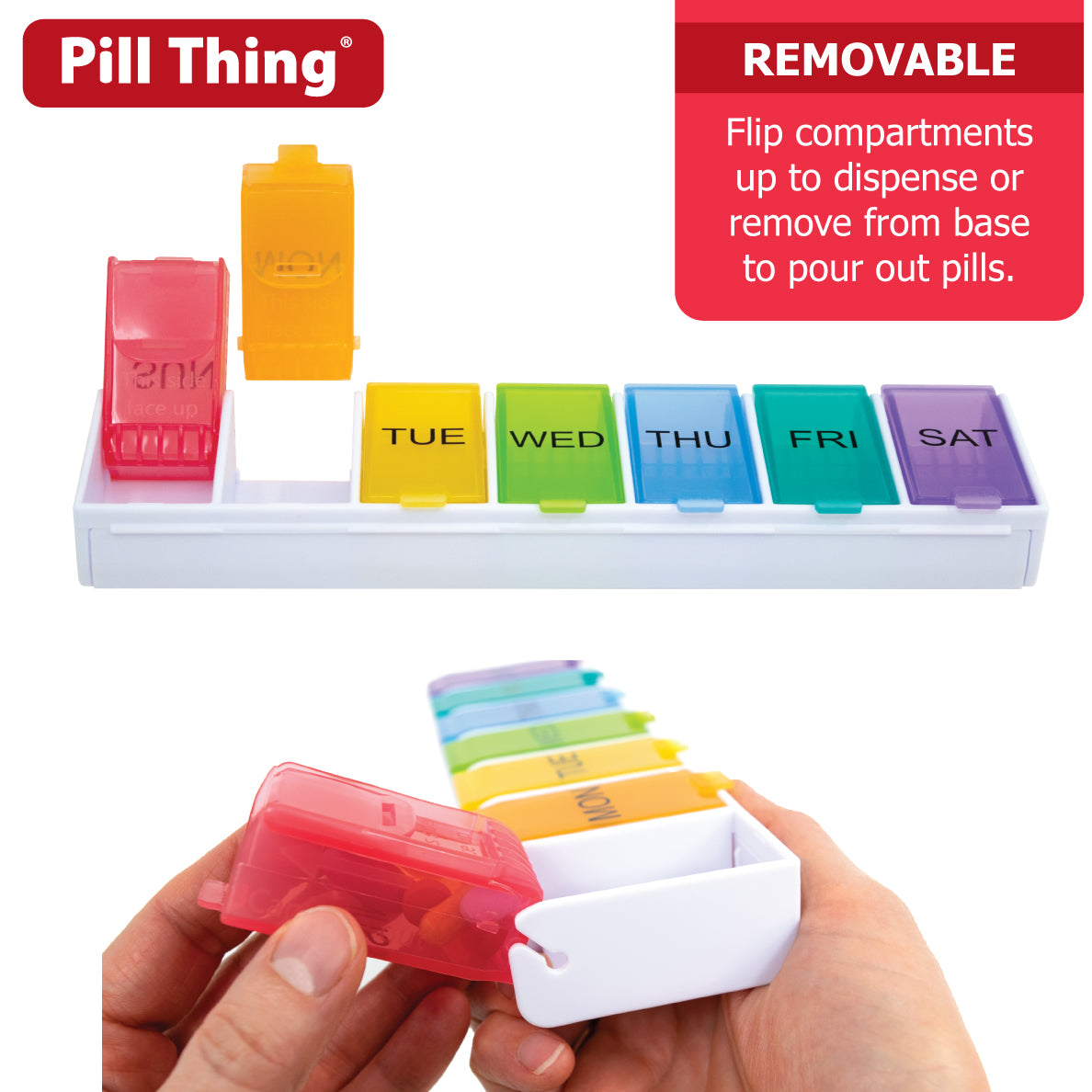 Weekly Pill Organizer with Daily Detachable Cups