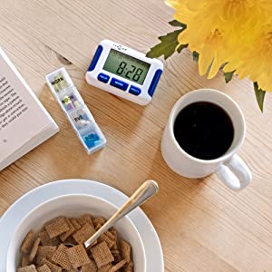 TabTime Timer, Electronic Pill Reminder with 8 Alarms per Day