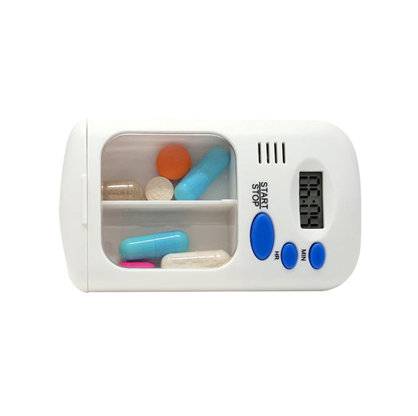 Divided Drawer Pill Timer with Bonus Medical Alert Card