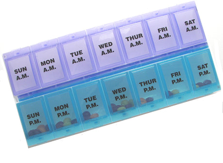 2XL Twice a Day Pill Organizer with Lock - Item 828