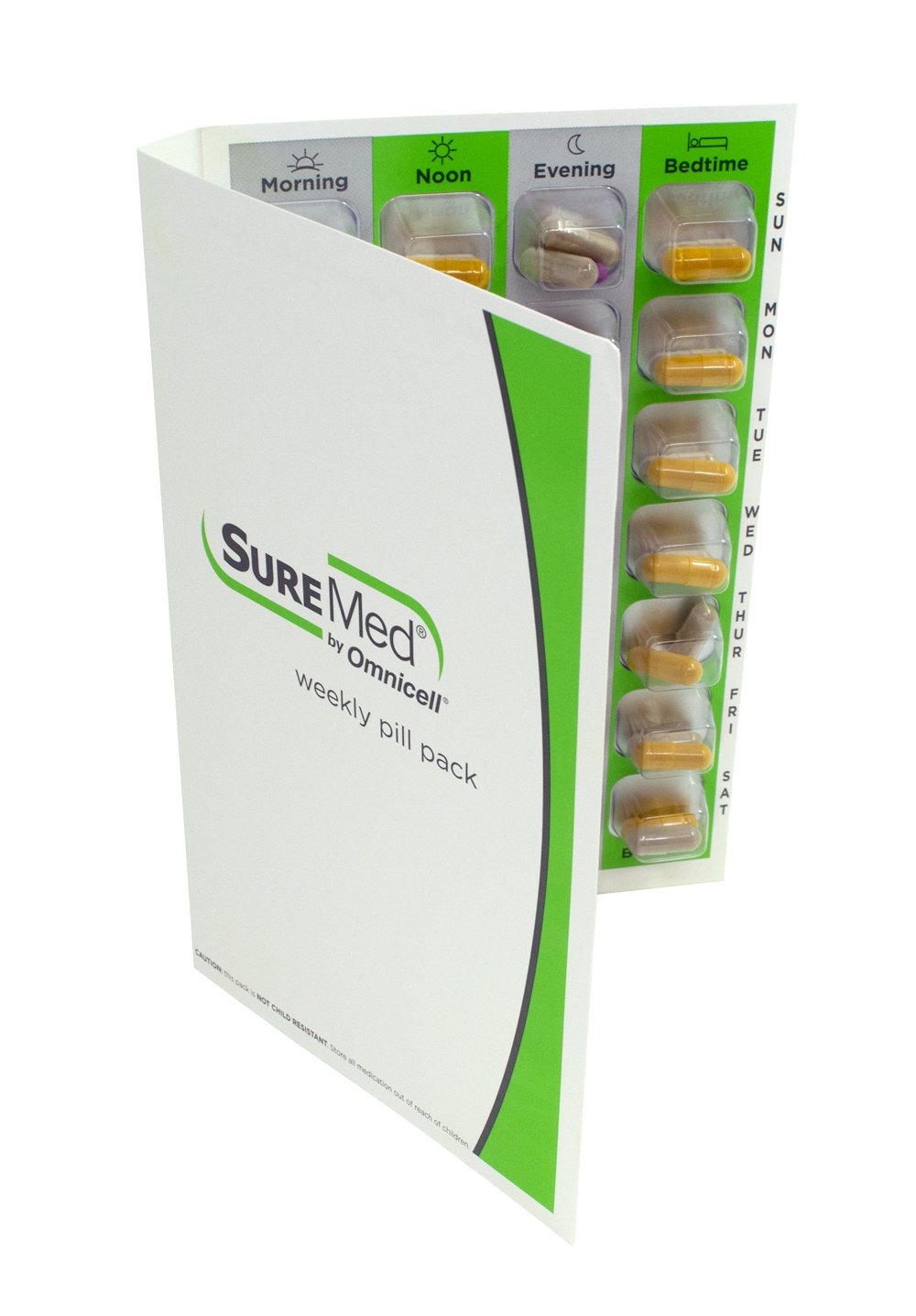 4 Times a Day Weekly XL Cold Seal Pharmacy Blister Pack System Cards for Pills -Two Piece Unit Dose Tri-Fold Booklet, Easy No Extra Equipment Needed