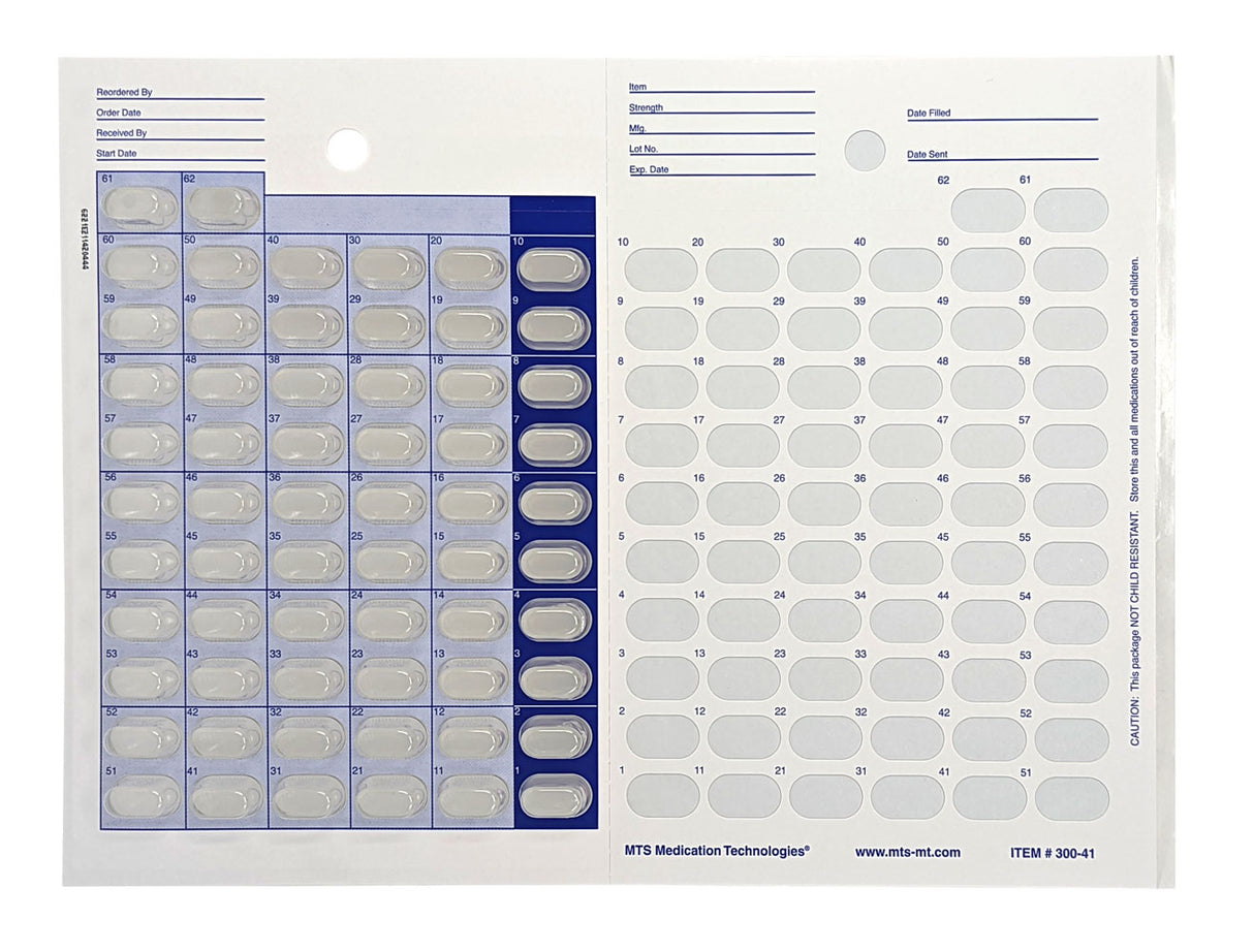 62 Day / 2 Month Pharmacy Pill Blister - 6 Pack