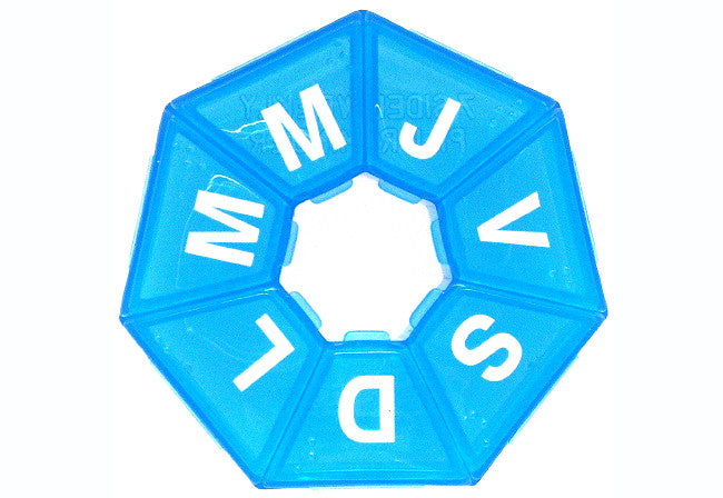 Spanish 7-Day 7-Sided Pill Organizer - Item 112Q