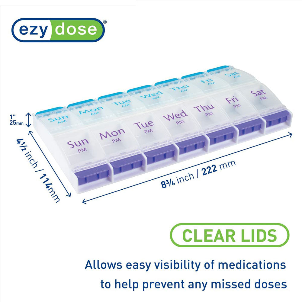 Push-Button AM/PM Weekly Pill Planner