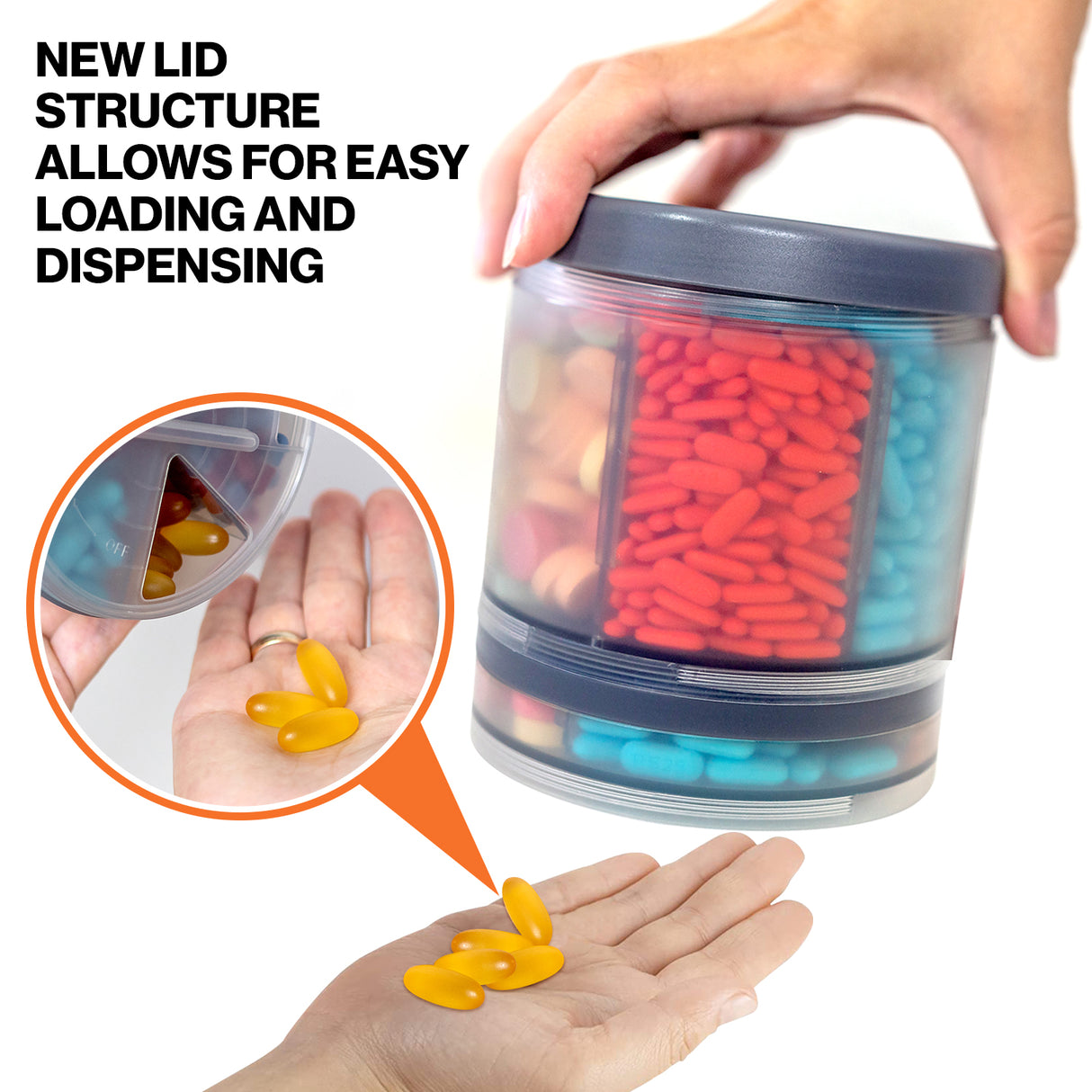 Monster Ten Pill Dispenser with Compartment Labels