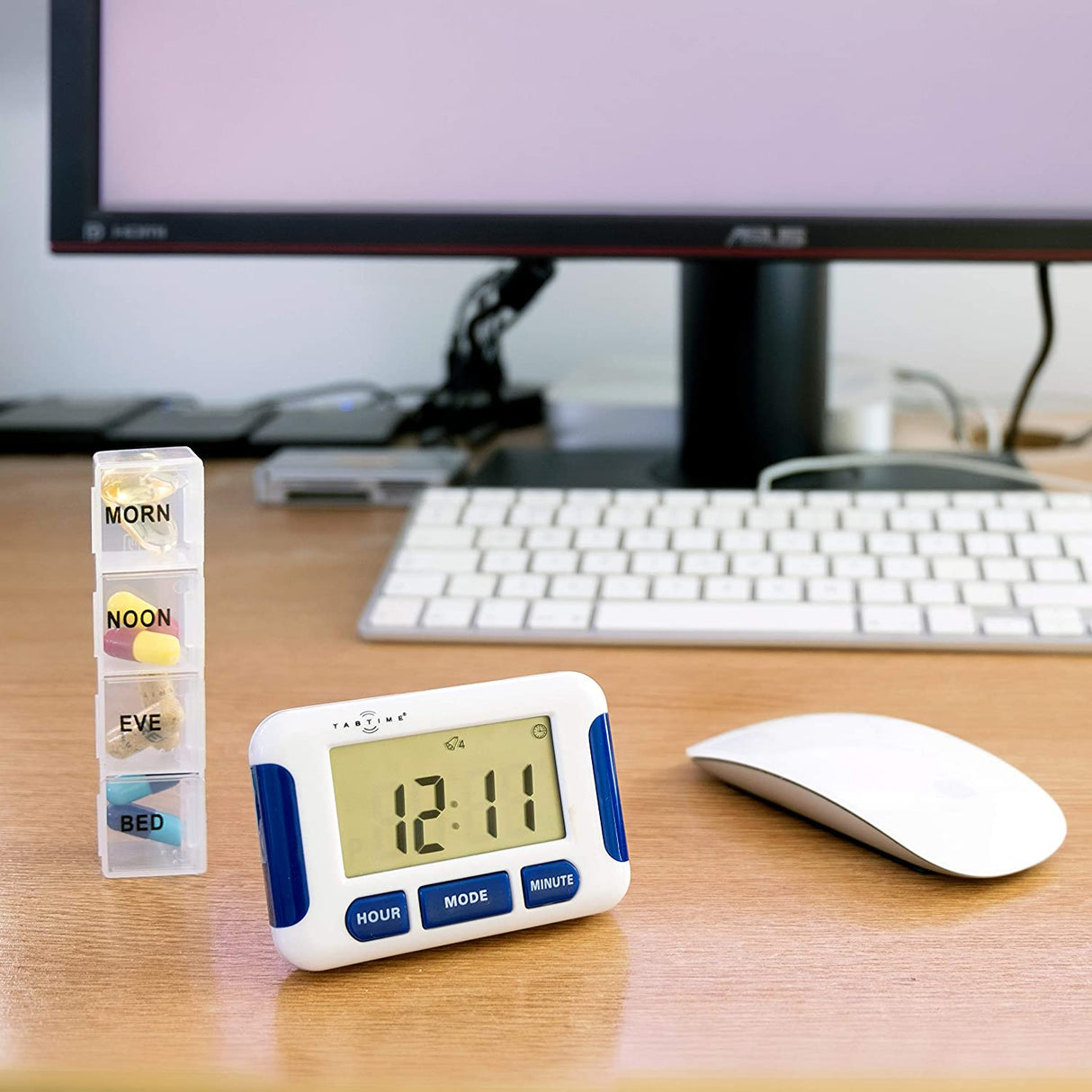 TabTime Timer, Electronic Pill Reminder with 8 Alarms per Day