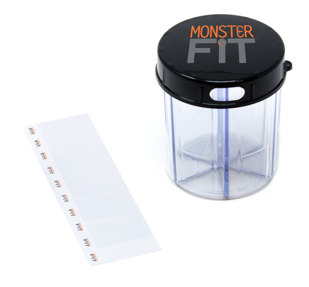 Monster Jr Pill Dispenser with Compartment Labels