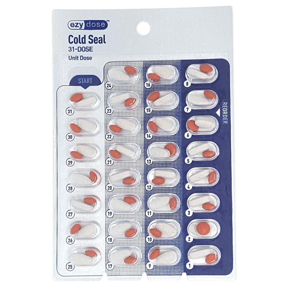 Monthly & Weekly pharmacy pill blister cards. Great for elderly & senior prescriptions. Large.