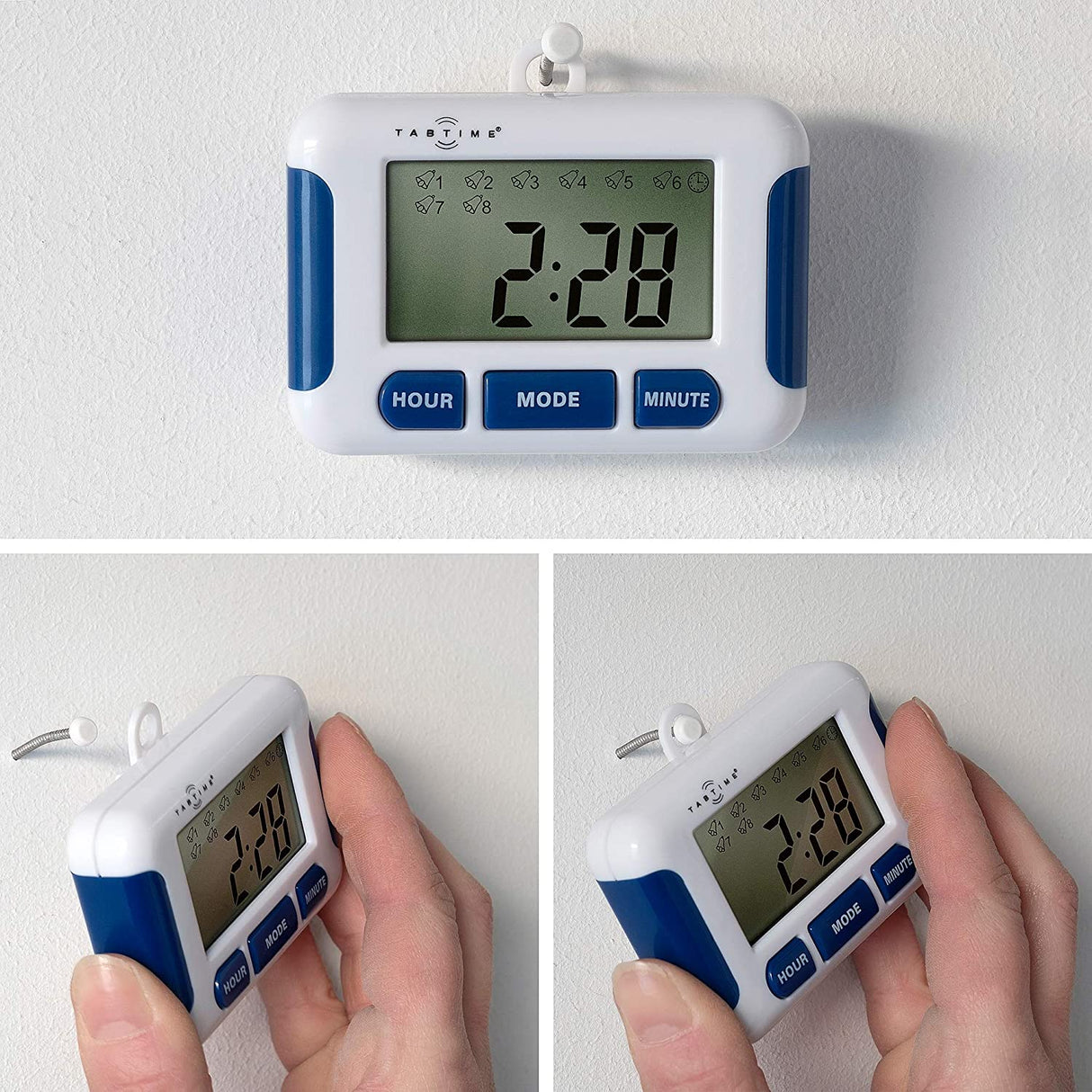 TabTime Timer, Electronic Pill Reminder with 8 Alarms per Day