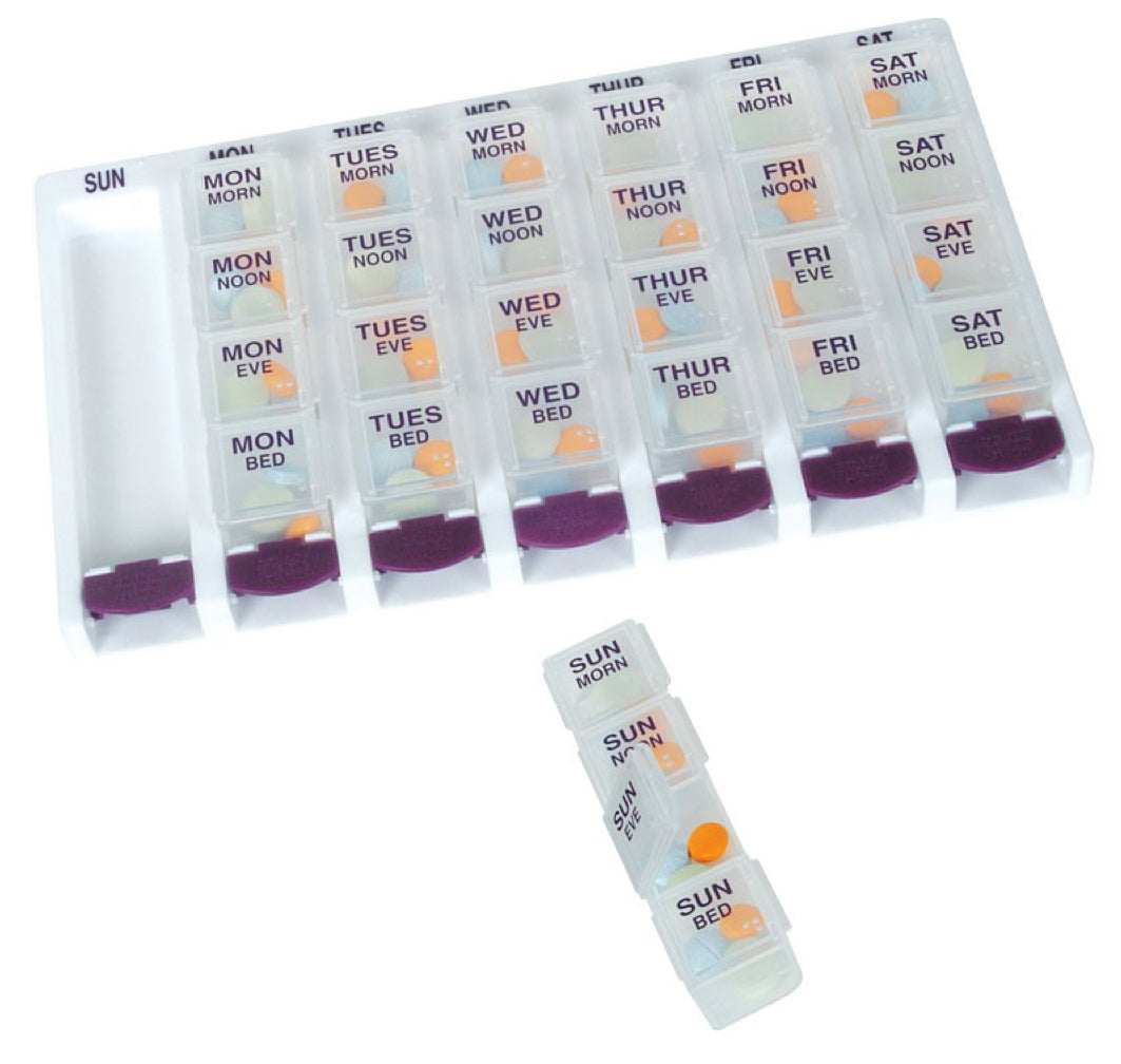 Push-Button One-Day-At-A-Time Pill Organizer - Item #431