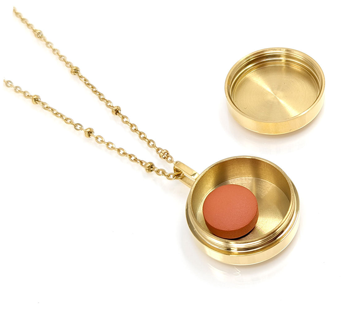 Round Pill Locket Necklace