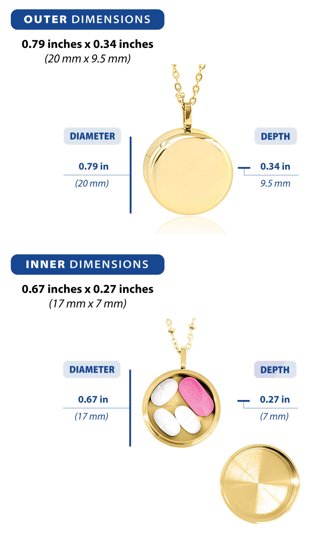 Round Pill Locket Necklace
