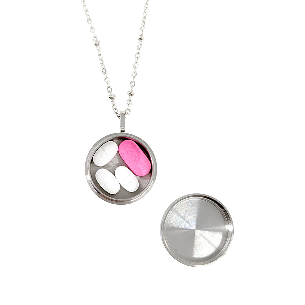 Round Pill Locket Necklace