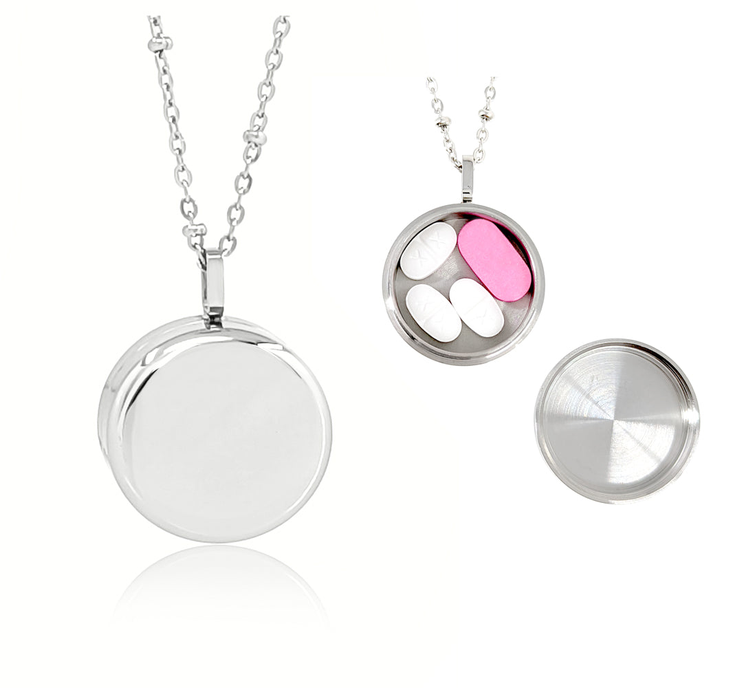 Round Pill Locket Necklace