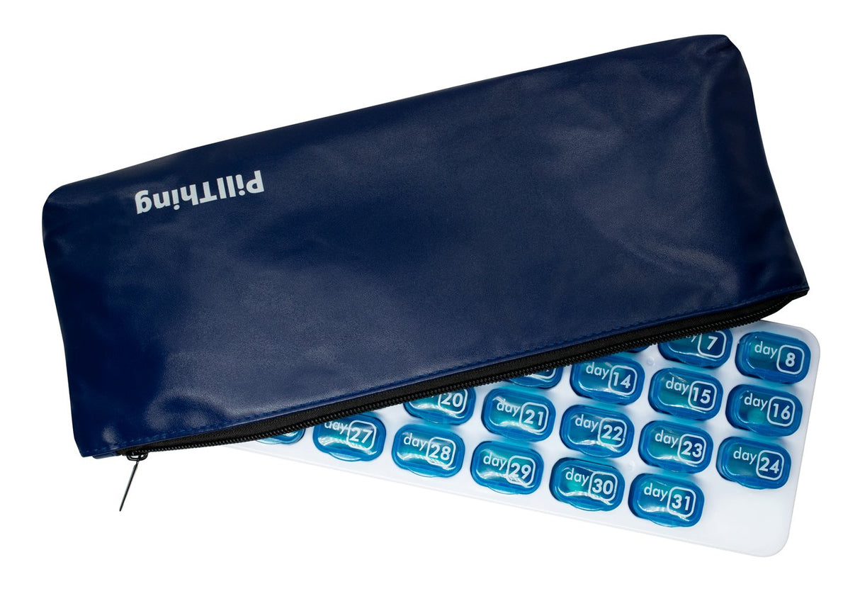 31-Day Monthly Pill Organizer Pods with Travel Case