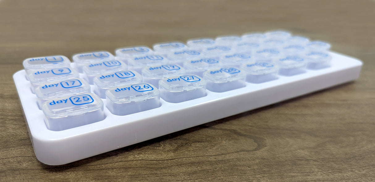 31 Day Clear Monthly Pill Organizer with Removable Daily Pods
