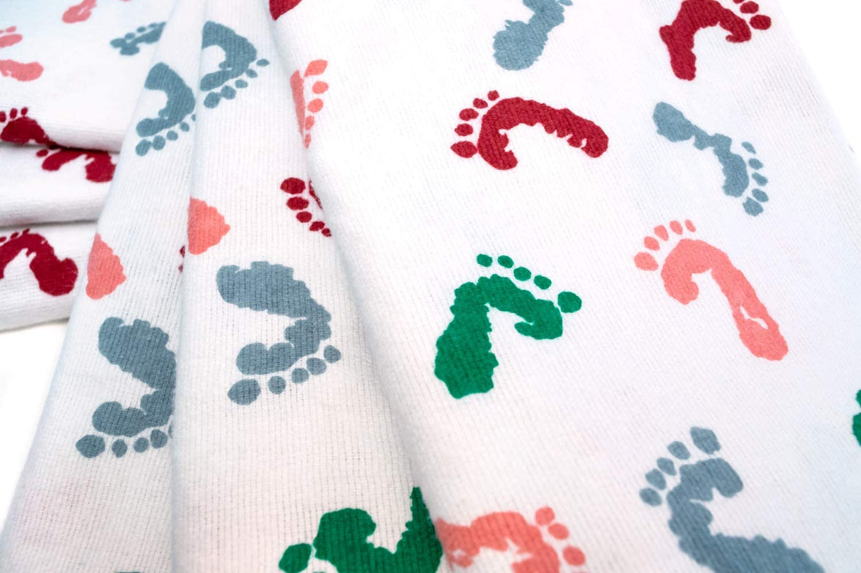 Baby Hospital Receiving Swaddle Blankets for Newborn Babies - Original Baby Footprint Design Breathable 100% Cotton - Durable Hospital Quality - Generous Size