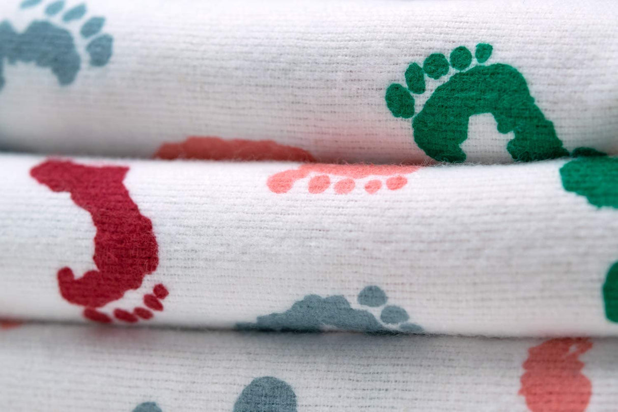 Baby Hospital Receiving Swaddle Blankets for Newborn Babies - Original Baby Footprint Design Breathable 100% Cotton - Durable Hospital Quality - Generous Size