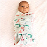 Baby Hospital Receiving Swaddle Blankets for Newborn Babies - Original Baby Footprint Design Breathable 100% Cotton - Durable Hospital Quality - Generous Size