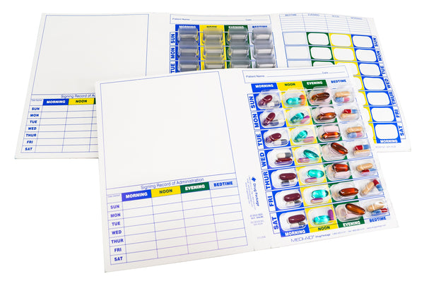 Weekly XL, 4 Time A Day, Cold Seal Medication Blister Cards - Tri-Fold ...