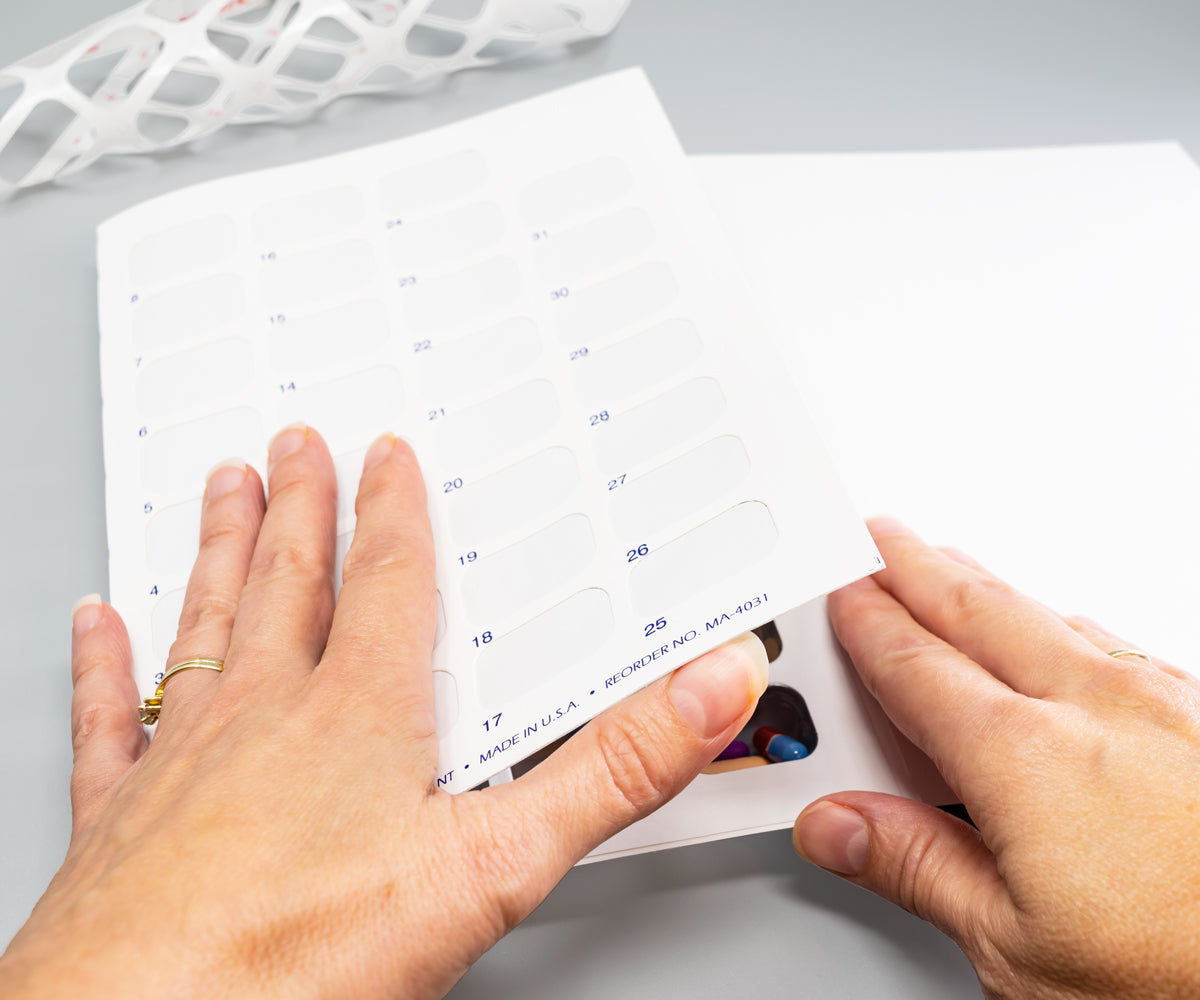 Extra Large Monthly, Cold Seal Medication Blister Cards - Trifold (6, 12, 100, or 250 Pack)