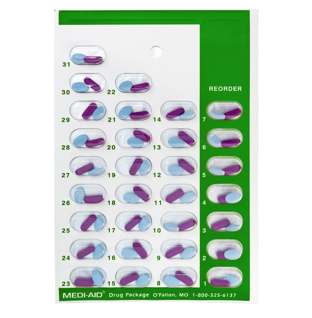 Monthly pill blister card set