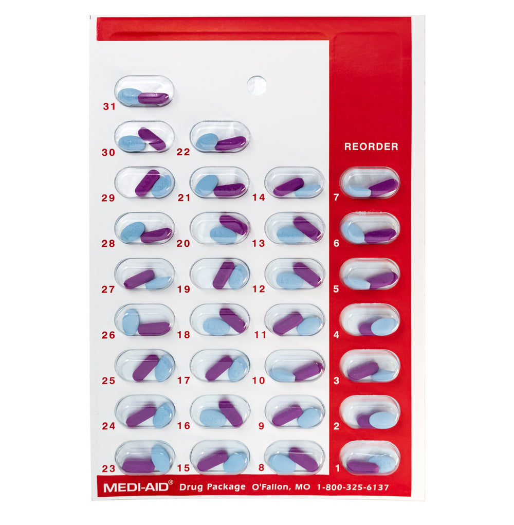 Pill organizer - blister packaging for elderly senior prescriptions