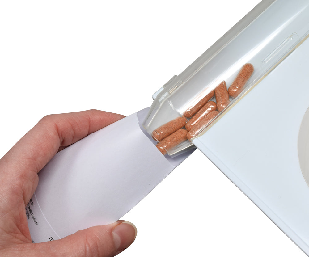 Pill Counting and Sorting Tray Kit with 100 Printed Pill Envelopes