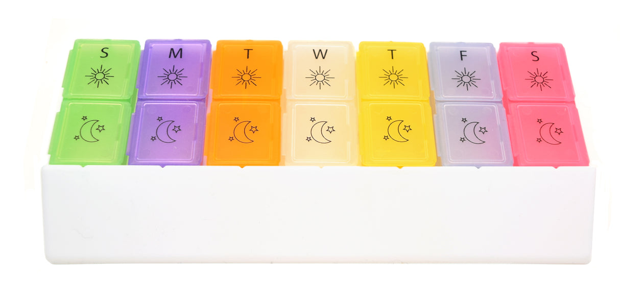 MedWrite AM/PM Weekly Pill Organizer - Medium
