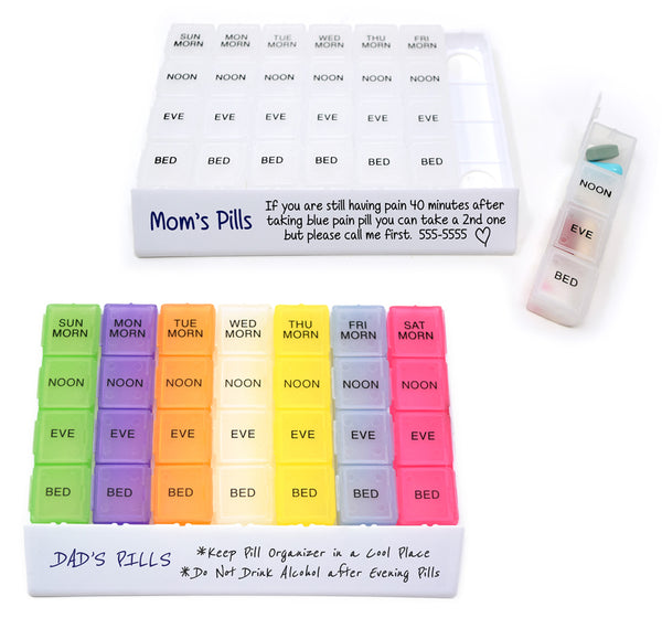 MedWrite 3 Times a Day Weekly Pill Organizer - Jumbo – Pill Thing