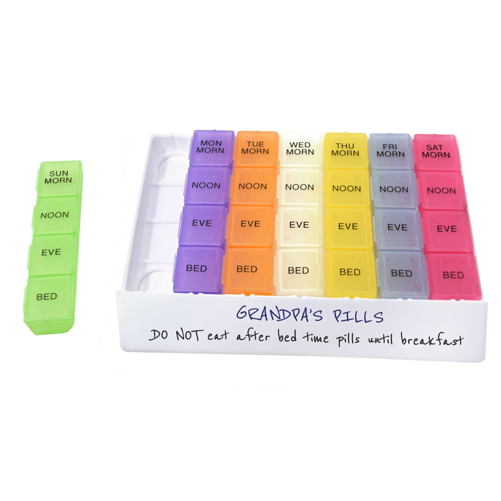 MedWrite 4X Weekly Pill Organizer - Medium
