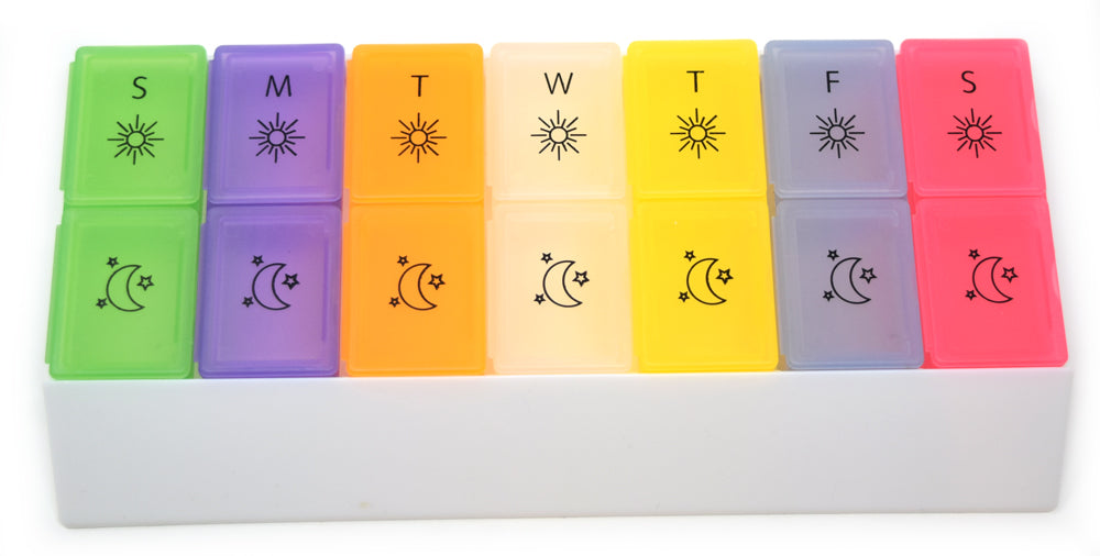 MedWrite AM/PM Weekly Pill Organizer - Jumbo