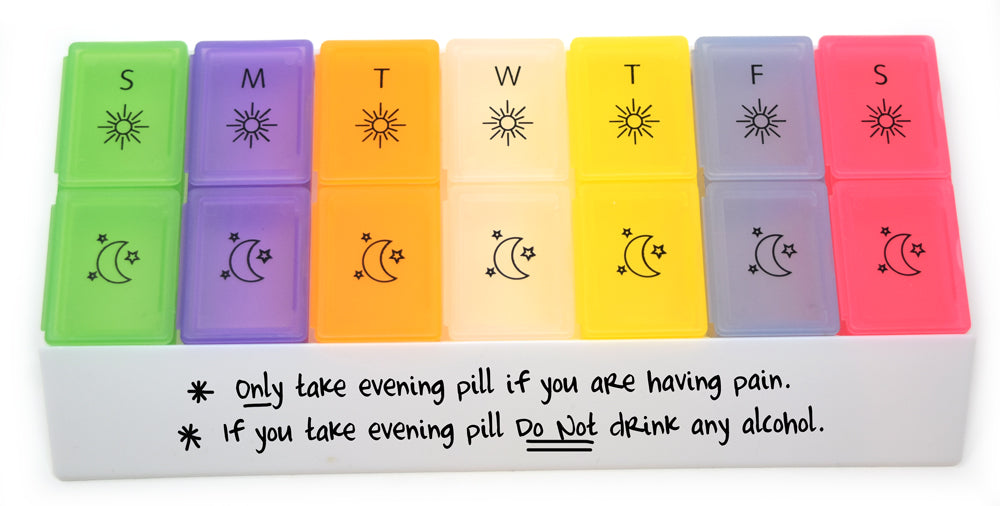 MedWrite AM/PM Weekly Pill Organizer - Jumbo