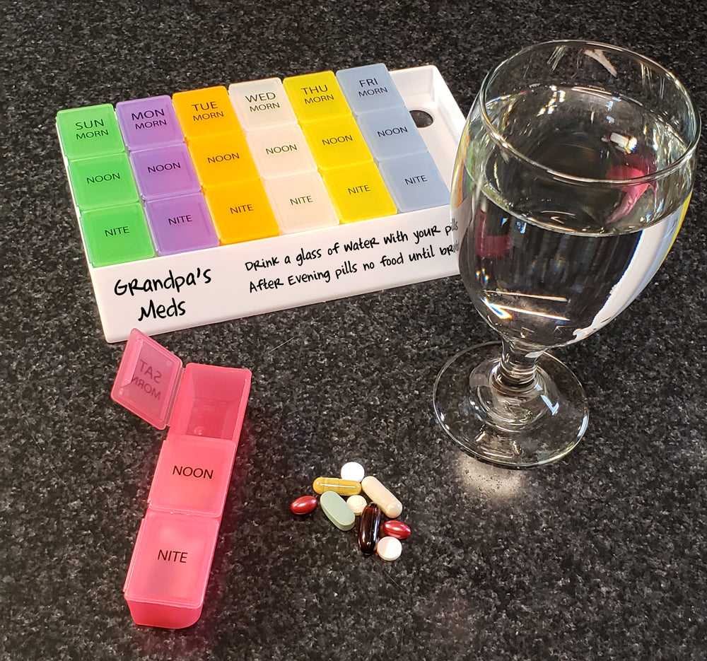 MedWrite 3 Times a Day Weekly Pill Organizer - Jumbo