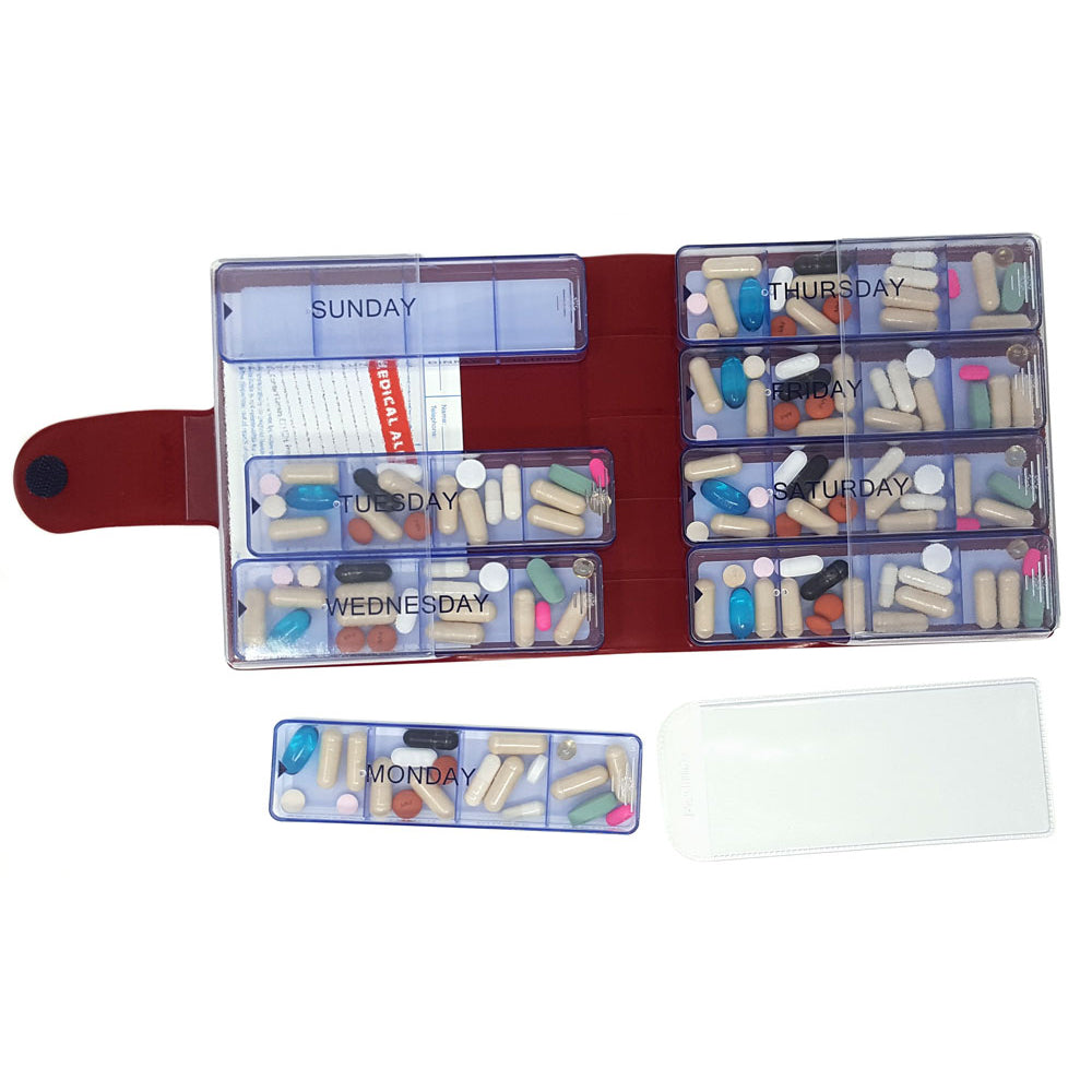 Kibodan Medimax Vinyl Pill Case Wallet - Weekly Pill Organizer