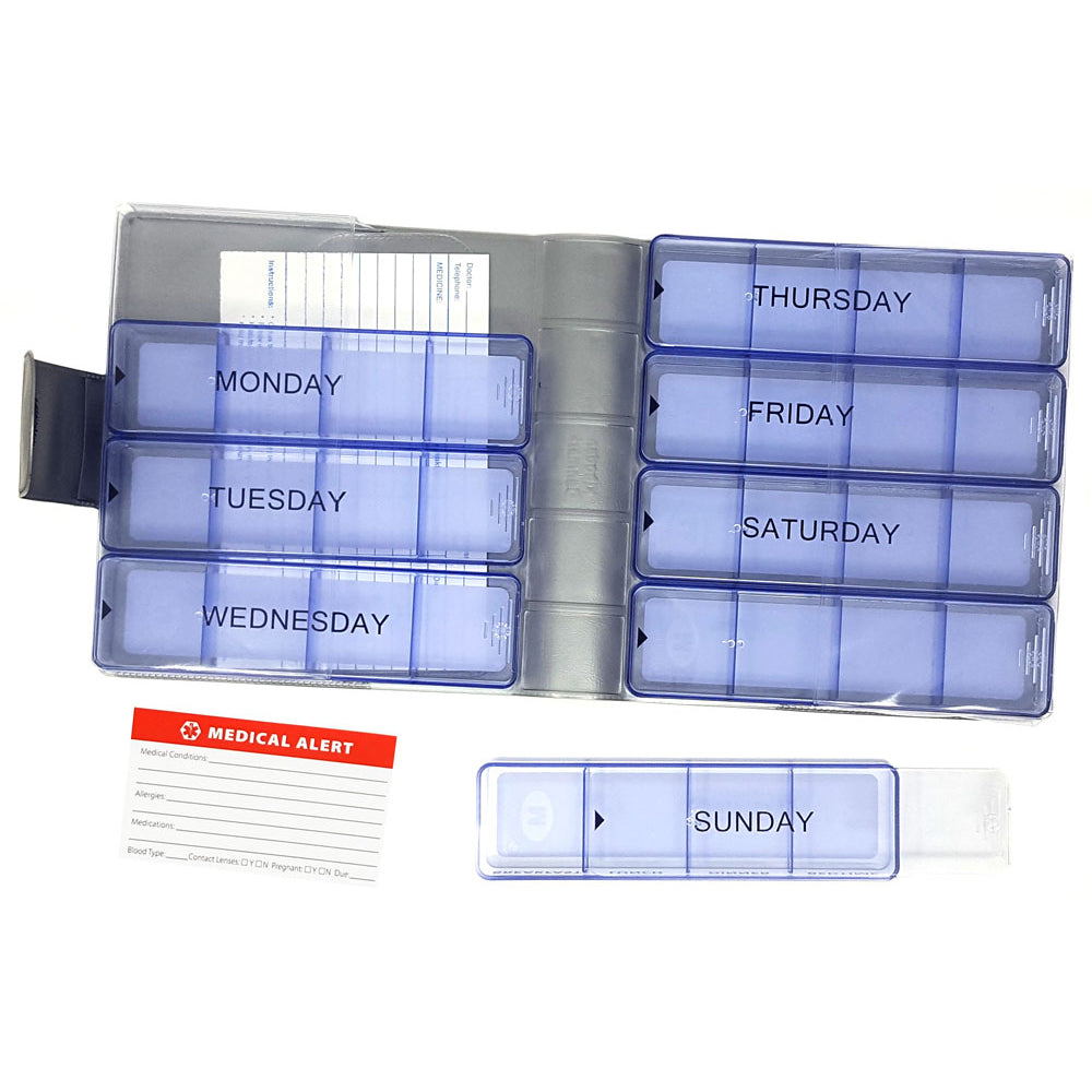 Kibodan Medimax Vinyl Pill Case Wallet - Weekly Pill Organizer